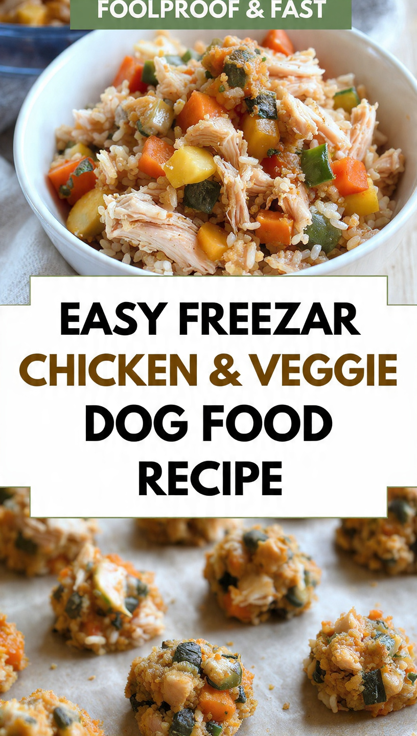 Easy Freezable Chicken & Veggie Dog Food Recipe