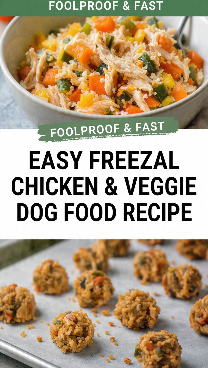 Easy Freezable Chicken & Veggie Dog Food Recipe