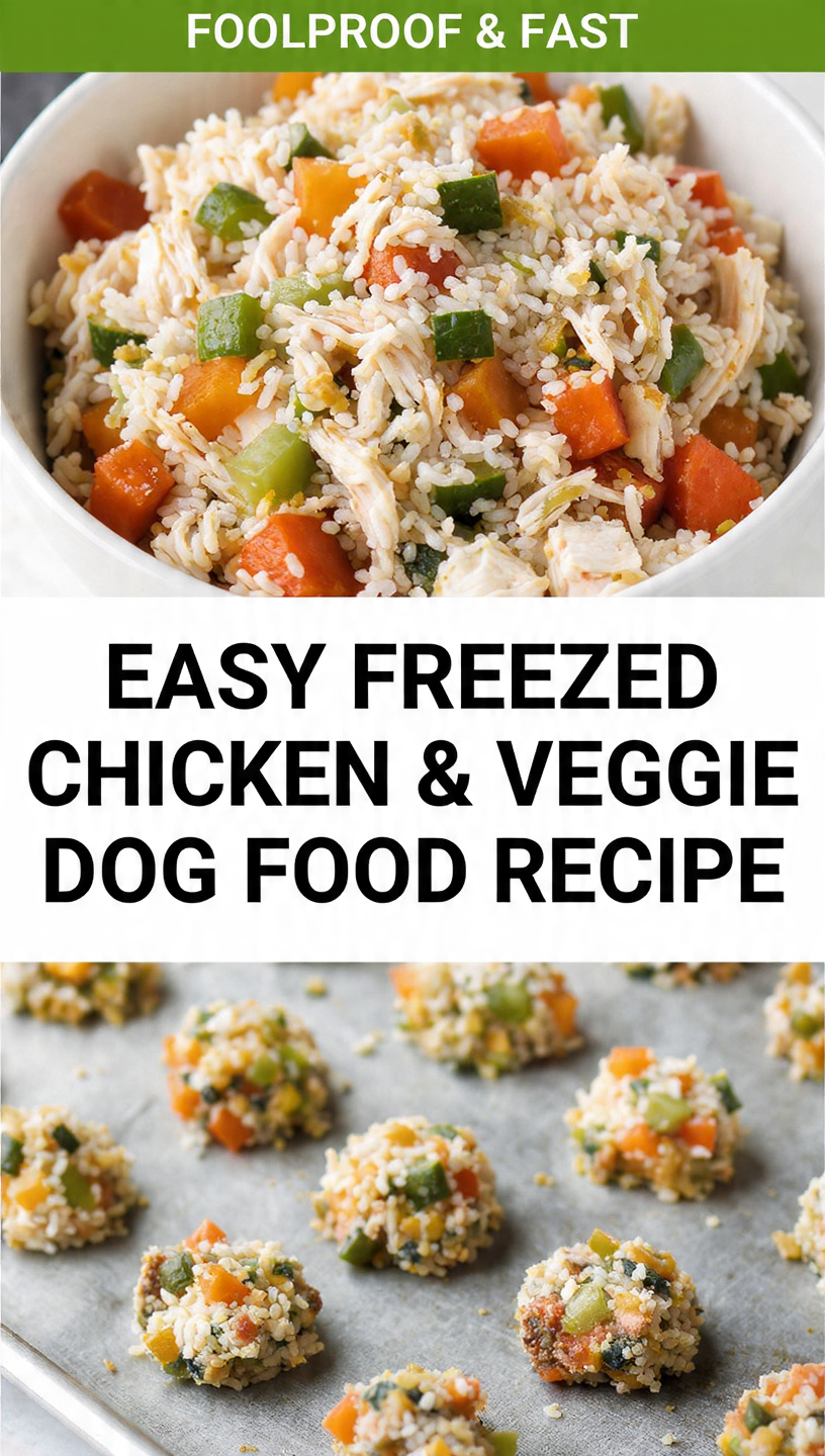 Easy Freezable Chicken & Veggie Dog Food Recipe