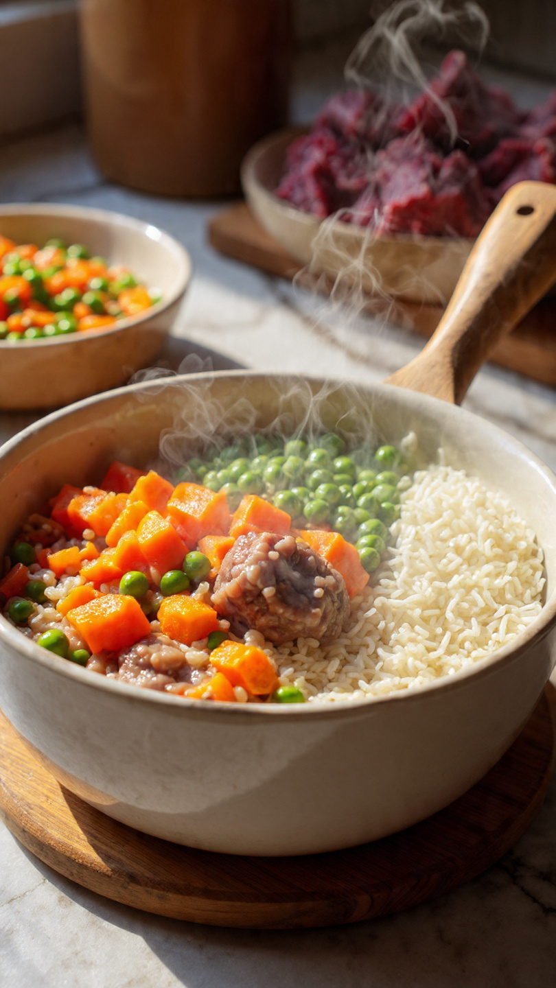 Beef & Rice Medley: A Comfort Food for Your Dog