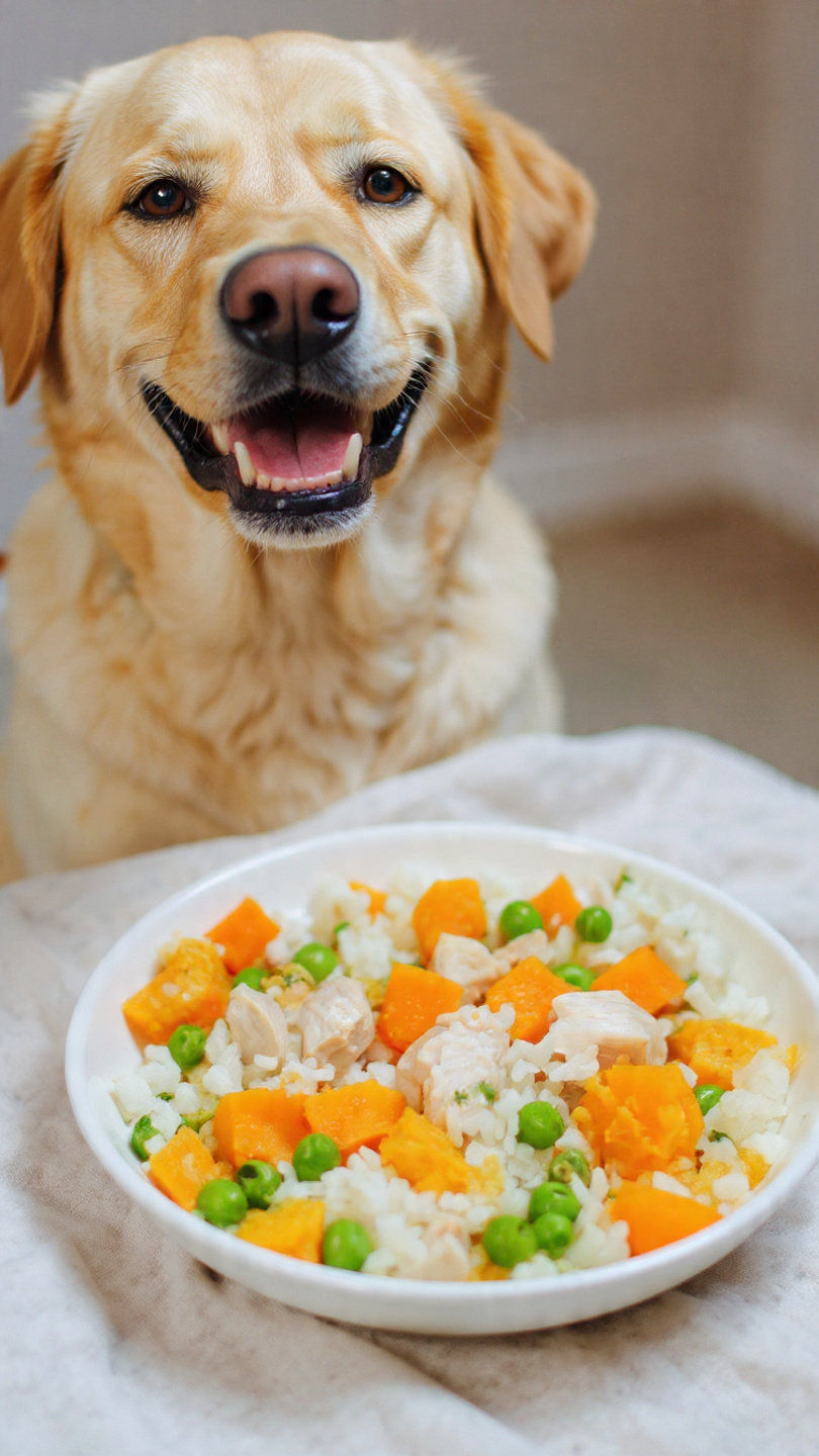 Homemade Dog Food Recipe: Chicken & Rice with Carrots, Peas & Pumpkin